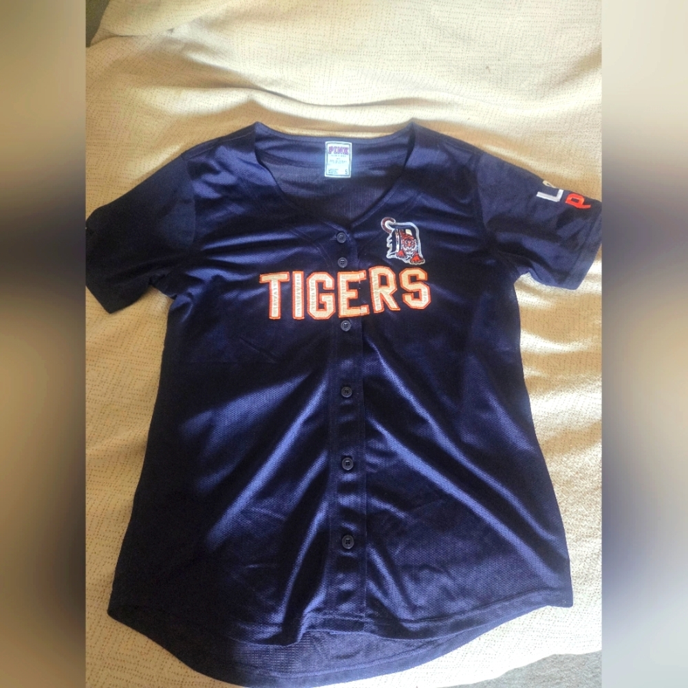 Vintage PiNK Navy Blue Tigers Mesh Jersey